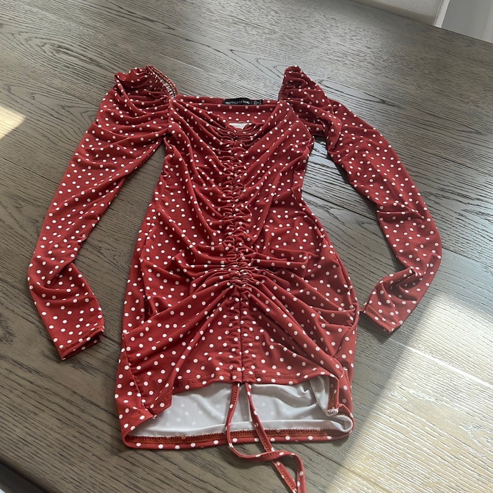 Pretty little thing polka dot dress size 2 never worn excellent condition
